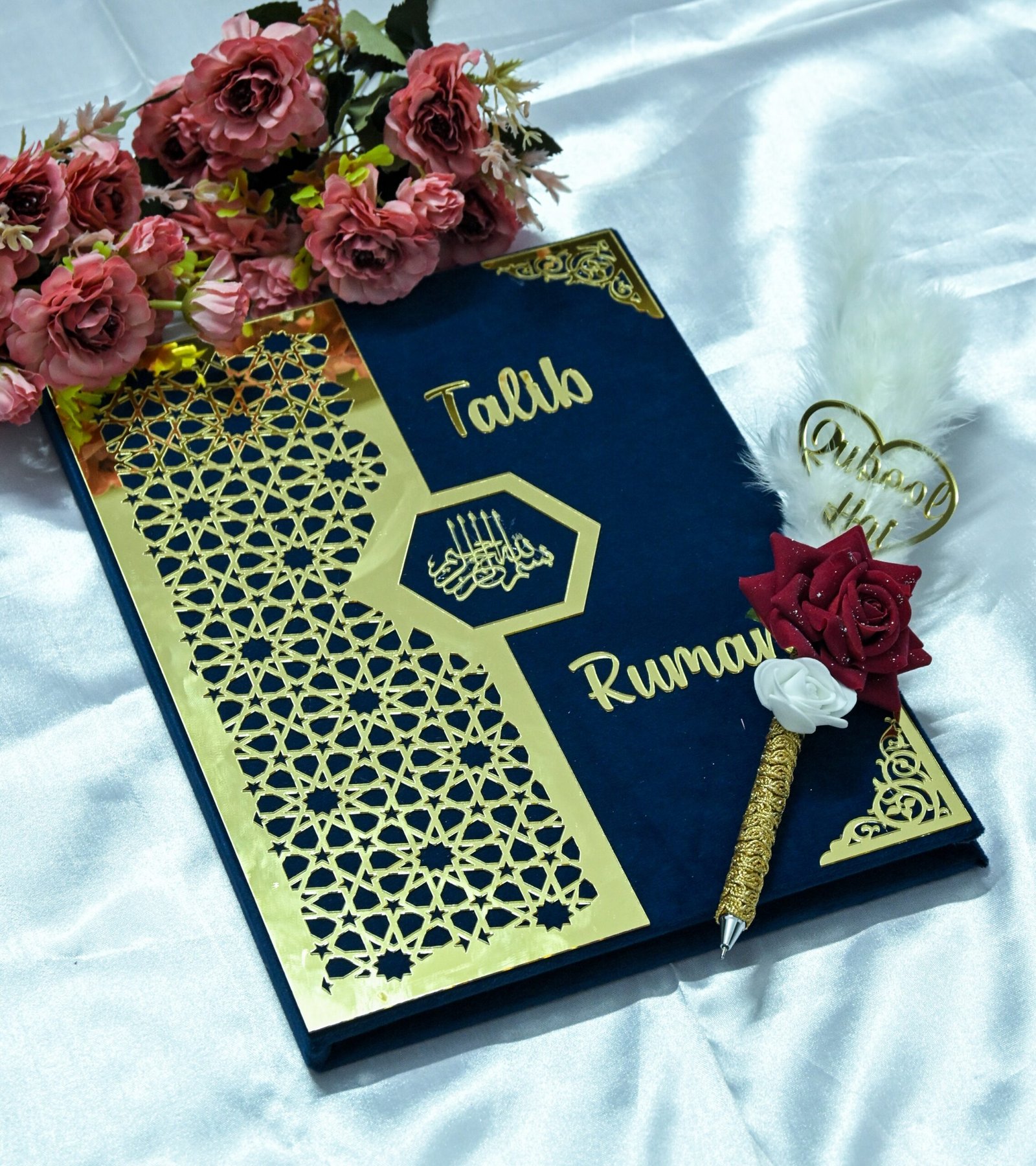 Star Design Nikah Nama Red &Navy Blue